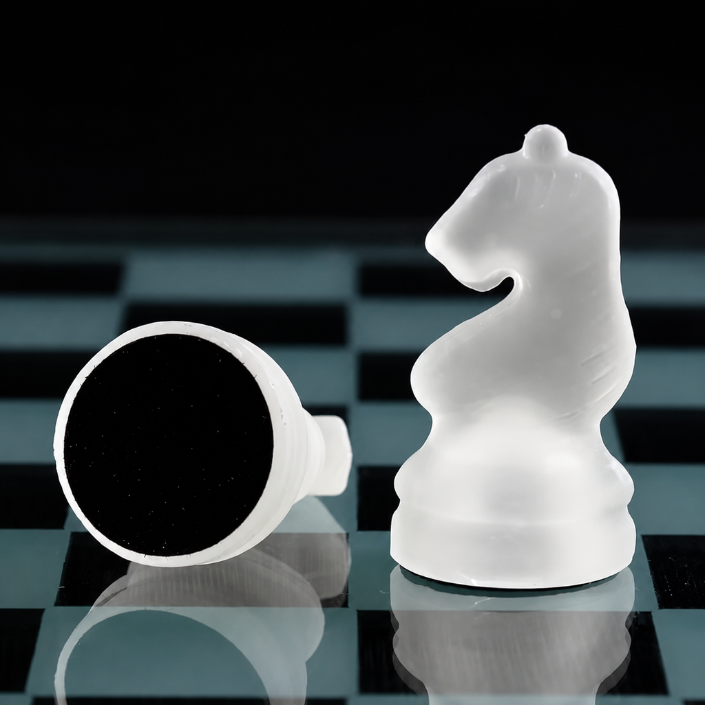 Jeu d'échecs en verre