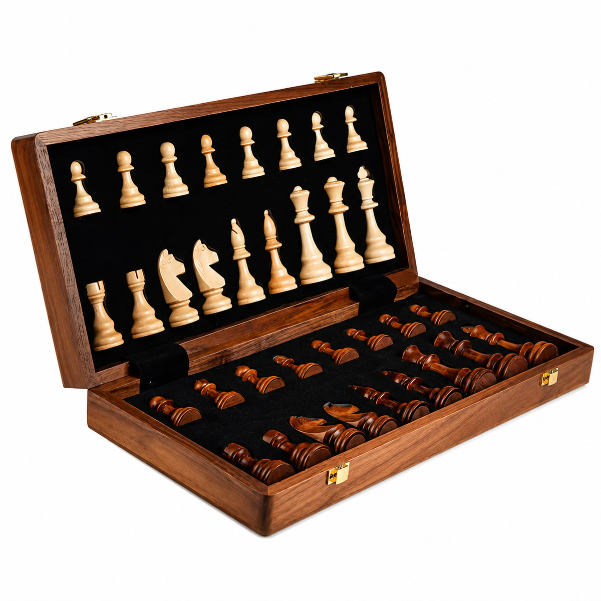 Jeu d'échecs en bois pliable
