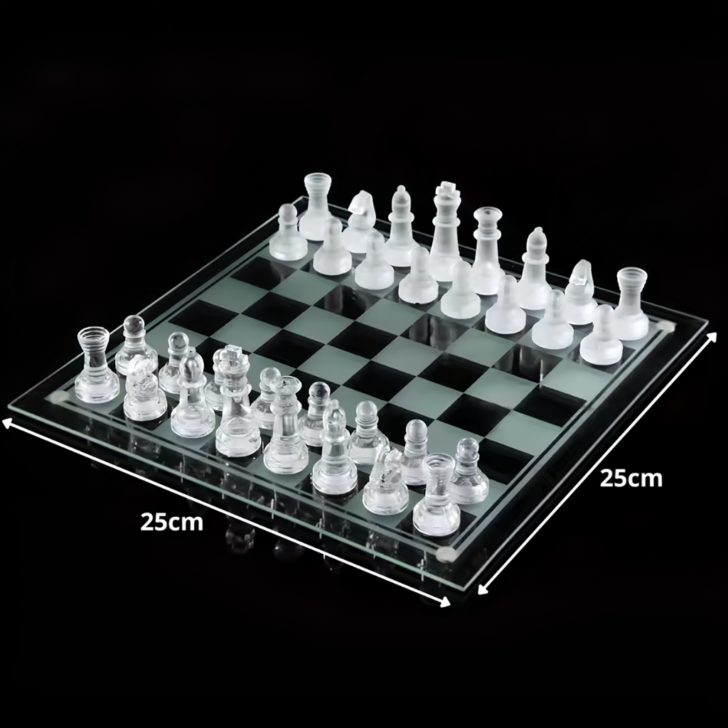 Échiquier en verre taille