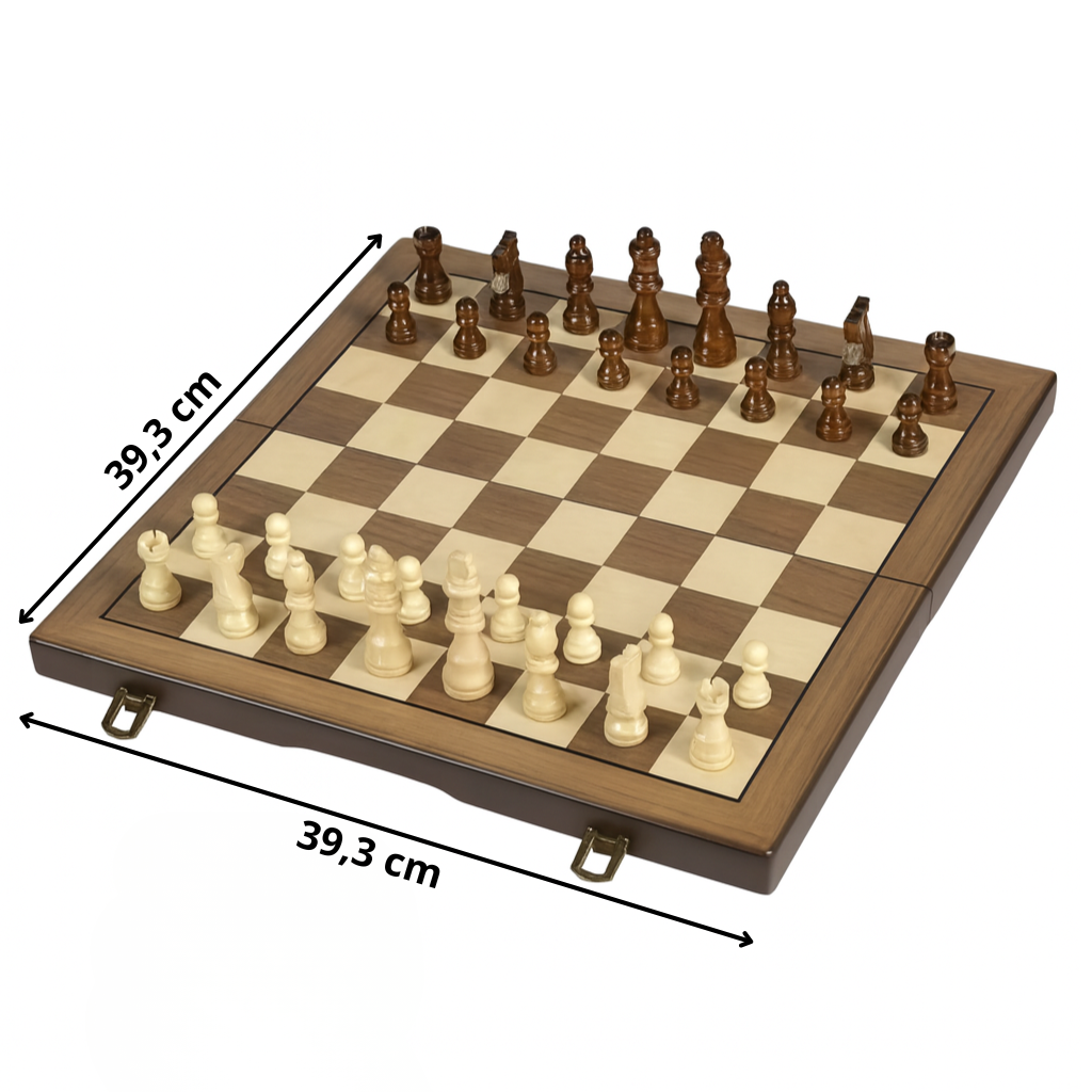 Jeu d'échecs en bois taille